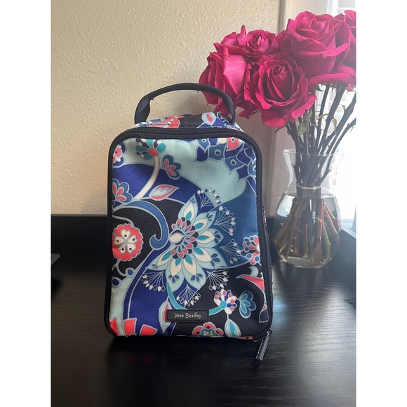 Vera Bradley Blue Lotus Floral Insulated Lunch Bag - Picture 1 of 11
